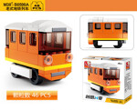 Sluban M38-B0598B Creative N change: 4 orange old subway trains, green retro locomotives, red Hong Kong taxis, vintage buses