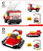 Sluban M38-B0593A Creative N change: fire fire engine 4 high-rise jet, rescue helicopter, ladder car, rescue boat