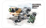 PANLOSBRICK 631002G Justice Action: 8 combinations of crossfire, ski surprise, special reconnaissance vehicles, Italian mountain guns, drone operations, defensive sleight of hand, six-barrel rocket gun, joint command vehicle