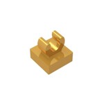 Tile Special 1 x 1 with Clip and Straight Tips #2555 - 297-Pearl Gold