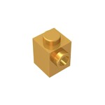 Brick Special 1 x 1 with Stud on 1 Side #87087 - 297-Pearl Gold