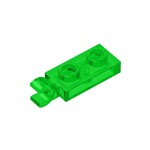 Plate Special 1 x 2 with Clip Horizontal on End #63868 - 48-Trans-Green