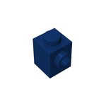 Brick Special 1 x 1 with Stud on 1 Side #87087 - 140-Dark Blue