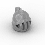 Minifig Helmet with Fixed Grill and Plume Hole (Castle) #4503 - 315-Flat Silver