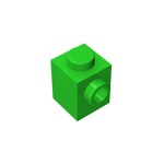 Brick Special 1 x 1 with Stud on 1 Side #87087 - 37-Bright Green