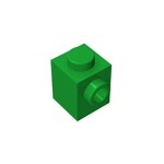 Brick Special 1 x 1 with Stud on 1 Side #87087 - 28-Green