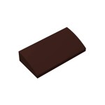 Slope Brick Curved 2 x 4 x 2/3 No Studs, with Bottom Tubes #88930 - 308-Dark Brown