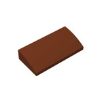 Slope Brick Curved 2 x 4 x 2/3 No Studs, with Bottom Tubes #88930 - 192-Reddish Brown