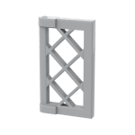 Window 1 x 2 x 3 Pane Latticed with Thick Corner Tabs #60607 - 194-Light Bluish Gray