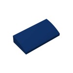 Slope Brick Curved 2 x 4 x 2/3 No Studs, with Bottom Tubes #88930 - 140-Dark Blue