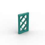 Window 1 x 2 x 3 Pane Latticed with Thick Corner Tabs #60607 - 107-Dark Turquoise