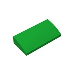Slope Brick Curved 2 x 4 x 2/3 No Studs, with Bottom Tubes #88930 - 28-Green