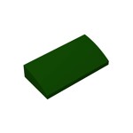 Slope Brick Curved 2 x 4 x 2/3 No Studs, with Bottom Tubes #88930 - 141-Dark Green