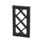 Window 1 x 2 x 3 Pane Latticed with Thick Corner Tabs #60607 - 26-Black