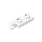 Plate Special 1 x 2 with Clip Horizontal on End #63868 - 1-White