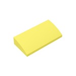 Slope Brick Curved 2 x 4 x 2/3 No Studs, with Bottom Tubes #88930 - 226-Bright Light Yellow