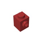 Brick Special 1 x 1 with Stud on 1 Side #87087 - 154-Dark Red