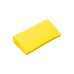 Slope Brick Curved 2 x 4 x 2/3 No Studs, with Bottom Tubes #88930 - 24-Yellow