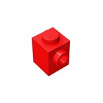 Brick Special 1 x 1 with Stud on 1 Side #87087 - 21-Red