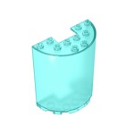 Cylinder Half 3 x 6 x 6 with 1 x 2 Cutout #87926 - 42-Trans-Light Blue