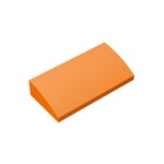 Slope Brick Curved 2 x 4 x 2/3 No Studs, with Bottom Tubes #88930 - 106-Orange