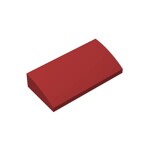 Slope Brick Curved 2 x 4 x 2/3 No Studs, with Bottom Tubes #88930 - 154-Dark Red