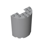 Cylinder Half 3 x 6 x 6 with 1 x 2 Cutout #87926 - 194-Light Bluish Gray