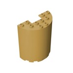 Cylinder Half 3 x 6 x 6 with 1 x 2 Cutout #87926 - 5-Tan