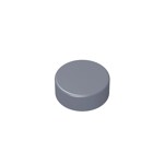 Tile Round 1 x 1 #98138  - 315-Flat Silver