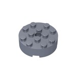 Brick Round 4 x 4 With Hole #87081 - 315-Flat Silver