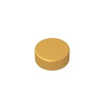 Tile Round 1 x 1 #98138  - 297-Pearl Gold