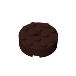 Brick Round 4 x 4 With Hole #87081 - 308-Dark Brown