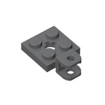 Plate Special 2 x 2 with Towball Socket, Short, Flattened with Holes and Axle Hole in Center #63082 - 199-Dark Bluish Gray