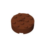 Brick Round 4 x 4 With Hole #87081 - 192-Reddish Brown