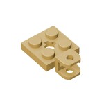 Plate Special 2 x 2 with Towball Socket, Short, Flattened with Holes and Axle Hole in Center #63082 - 5-Tan