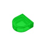 Tile, Round 1 x 1 Half Circle Extended (Stadium) #24246 - 48-Trans-Green