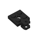 Plate Special 2 x 2 with Towball Socket, Short, Flattened with Holes and Axle Hole in Center #63082 - 26-Black