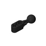 Beam 1 x 2 with Ball Joint Straight, Smooth Ball #64276 - 26-Black