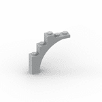 Brick Arch 1 x 5 x 4 Irregular Bow, Raised Underside Cross Supports #76768 - 194-Light Bluish Gray