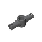 Technic Pin Connector Hub with 2 Pins with Friction Ridges Lengthwise Big Squared Pin Holes #87082 - 199-Dark Bluish Gray