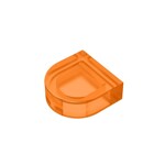 Tile, Round 1 x 1 Half Circle Extended (Stadium) #24246 - 182-Trans-Orange