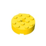 Brick Round 4 x 4 With Hole #87081 - 24-Yellow