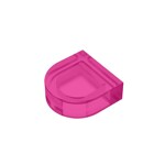 Tile, Round 1 x 1 Half Circle Extended (Stadium) #24246 - 113-Trans-Dark Pink