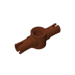 Technic Pin Connector Hub with 2 Pins with Friction Ridges Lengthwise Big Squared Pin Holes #87082 - 192-Reddish Brown