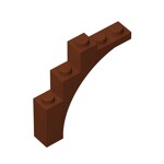 Brick Arch 1 x 5 x 4 Irregular Bow, Raised Underside Cross Supports #76768 - 192-Reddish Brown