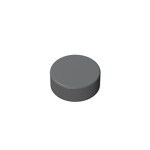 Tile Round 1 x 1 #98138  - 199-Dark Bluish Gray