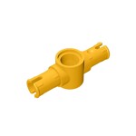 Technic Pin Connector Hub with 2 Pins with Friction Ridges Lengthwise Big Squared Pin Holes #87082 - 191-Bright Light Orange