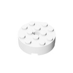 Brick Round 4 x 4 With Hole #87081 - 1-White