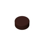 Tile Round 1 x 1 #98138  - 308-Dark Brown