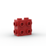 Brick Special 1 x 2 x 1 2/3 with 8 Studs on 3 Sides #67329 - 21-Red